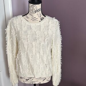 The Limited Cream Textured Crew Neck Sweater